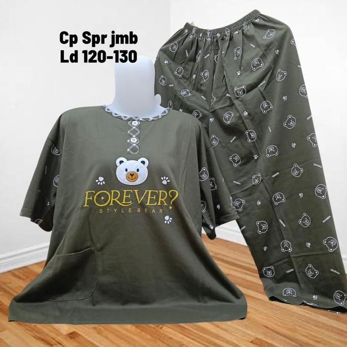 Promo Setelan Piyama Jumbo celana panjang ld 120-130,Bahan Adem & Nyaman,baju tidur babydoll kaos su