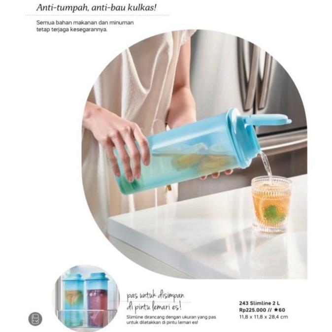 Botol minum 2 liter Gratis Tas Tupperware Slimline 2 L