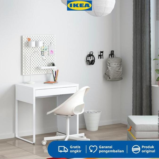 Promo IKEA MICKE Meja Kerja dengan Laci Putih 73x50 cm Diskon