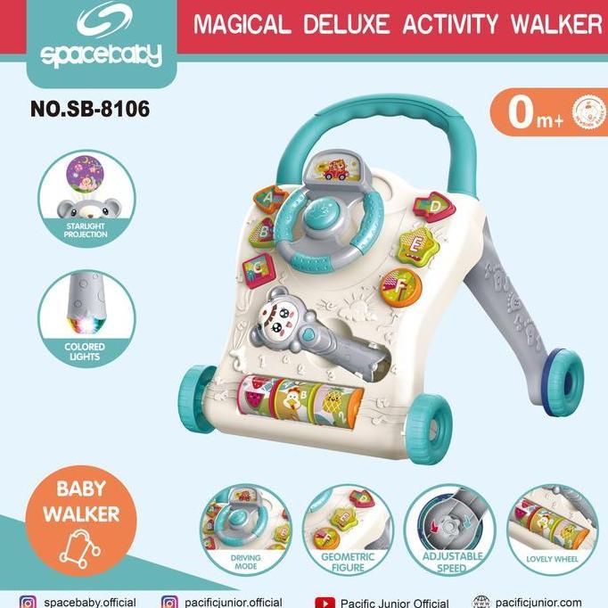 SPACEBABY SB 8106 DELUXE ACTIVITY PUSH WALKER SPACE BABY