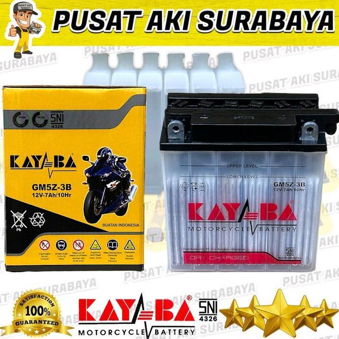 AKI TERMURAH KAYABA GM5Z-3B DRY CHARGE MOTOR SHOGUN SATRIA TORNADO SMASH BRAVO TITAN MTX5AL YB5LB YT