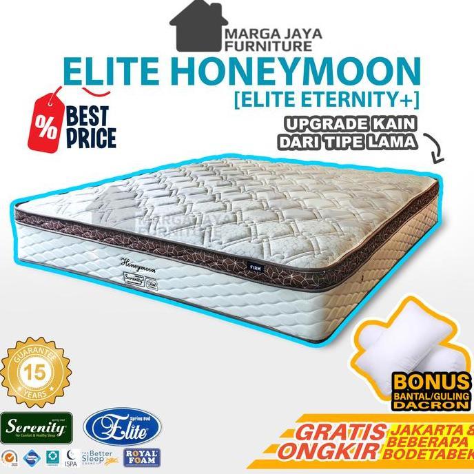 Promo Springbed Kasur Matras Elite Eternity Honeymoon Pillowtop Plushtop Serenity 160 x 200 Diskon