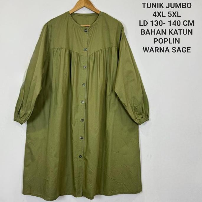 Tunik Jumbo Wanita Ld 130 - 140 Cm Model Polos Koleksi Terbaru Bahan Katun Poplin Terlaris