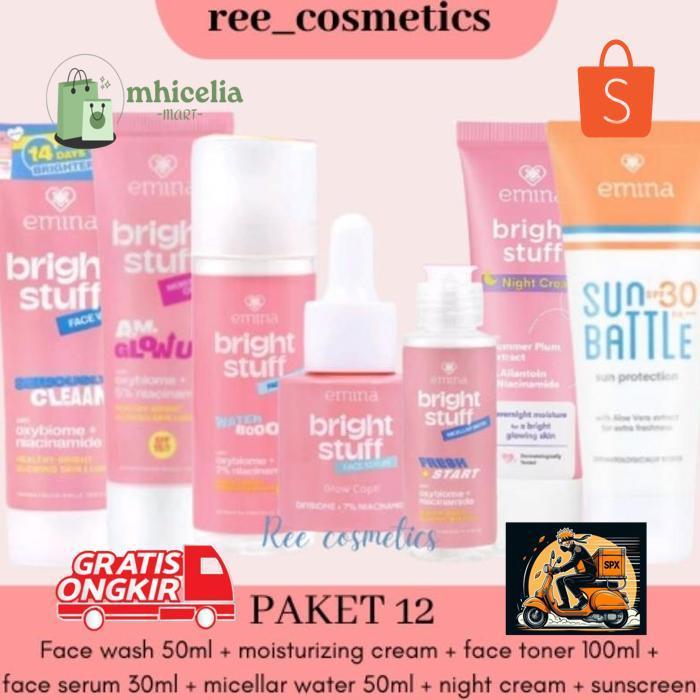 fn-56 Emina Bright Stuff Paket 1 Lengkap Skincare 1 Set | Emina Paket Skincare Remaja Murah