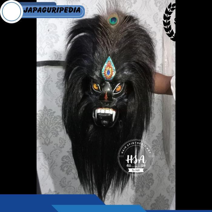 Topeng Ganongan/Topeng Bujang Ganong Mata Kaca Full Hitam [Br 1111]