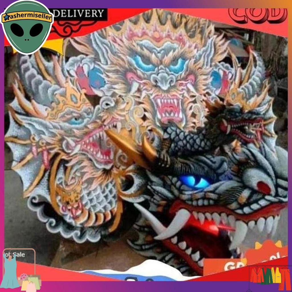 BARONGAN |BARONGAN VERSI DEVIL KAYU BONUS KEMUL PANJANG MAHKOTA TINGGAL PAKAI UKURAN ANAK DSC50% NV 
