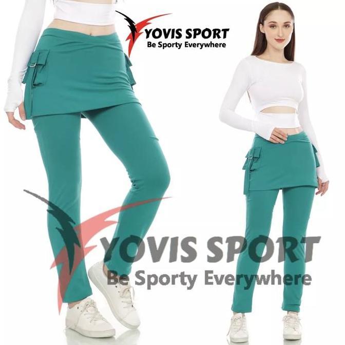 PROMO - celana senam rok kantong 2 yovis sport aerobic Wanita Olahraga Outdoor Yoga