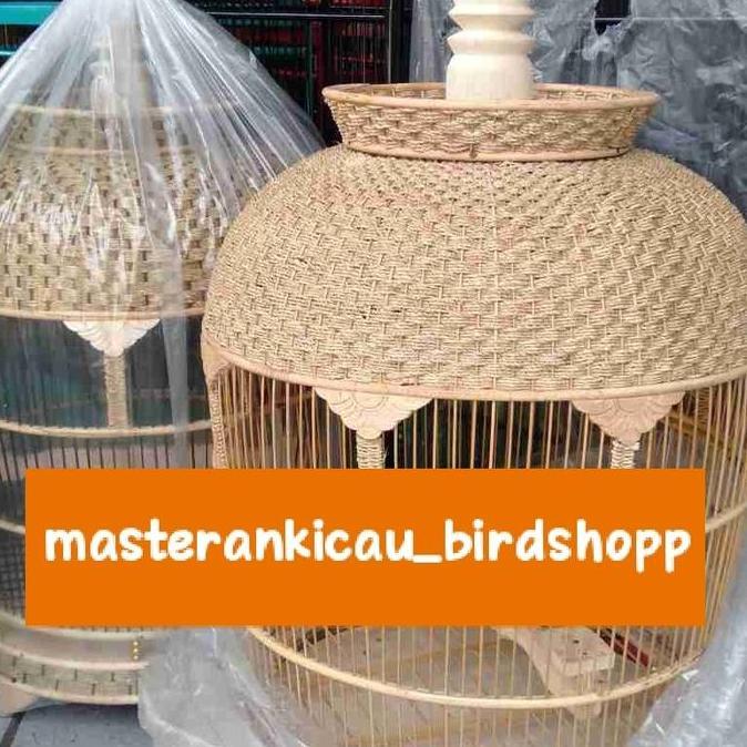 sangkar kandang perkutut rotan anyaman fullsett mewah