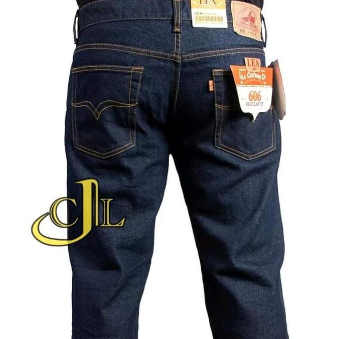 Celana Jeans Lea 606 Standar Reguler Original Denim Hitam Biru