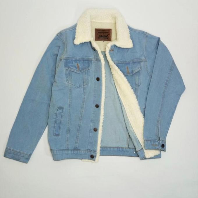 Jaket Sherpa | Jaket Jeans Sherpa | Jaket Jeans Bulu Wall | Jaket Pria