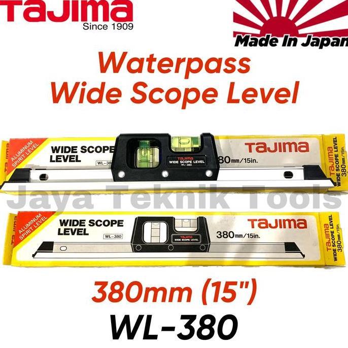 NEW - Waterpass Wide Scope Level WL-380 Tajima Spirit Level Aluminium 15 in