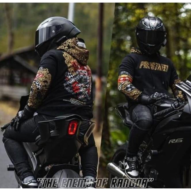 Sweater Hoodie Prostreet Ryujin Hitam Tebal Pria Wanita