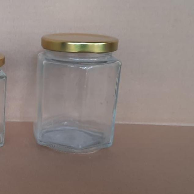 Jar kaca segi enam / hexagonal 280 ml 100% baru import