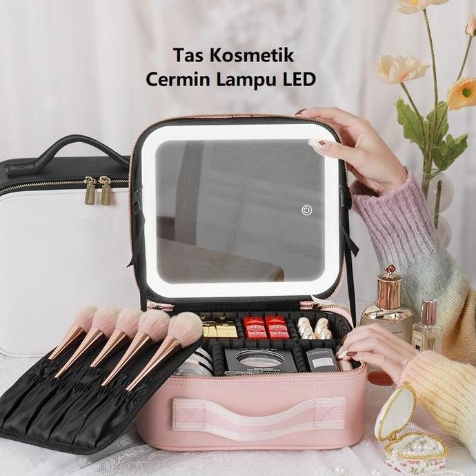 Tas Kosmetik Cermin LED Tas Makeup LED Tas Make up Cermin Lampu TP