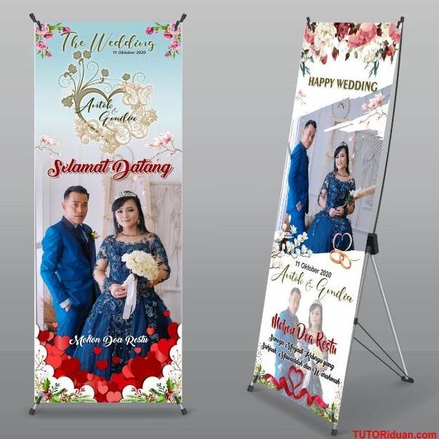 Miliki Y Banner Wedding Rangka + Printing