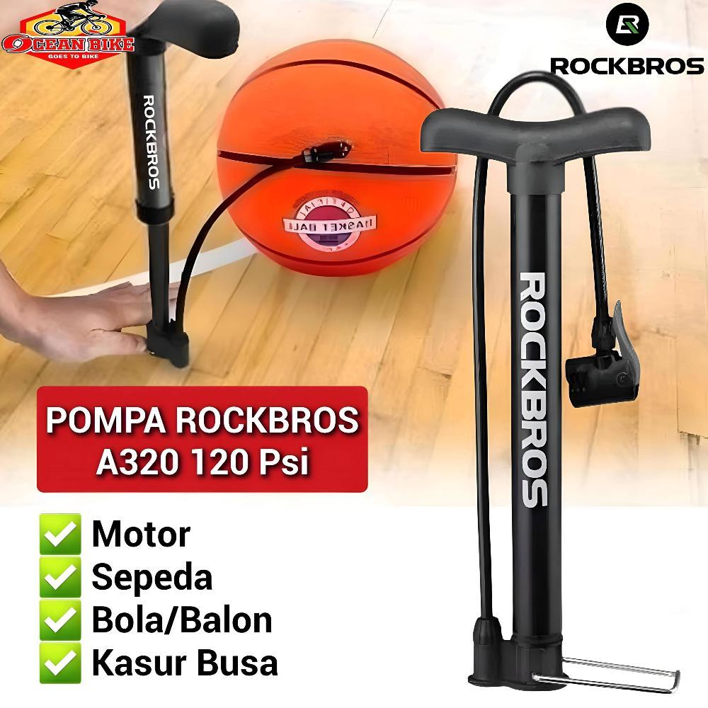 ROCKBROS Pompa Sepeda Motor Ban Bola Angin Bike Air Pump Portable A320 120 Psi