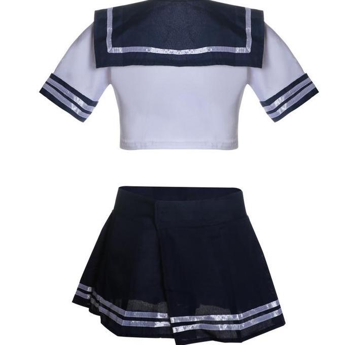 Set Seragam Bermain peran siswa Linggerie Seksi Rok Mini Lipit Seragam Cosplay 2A252 Lingerie Anime