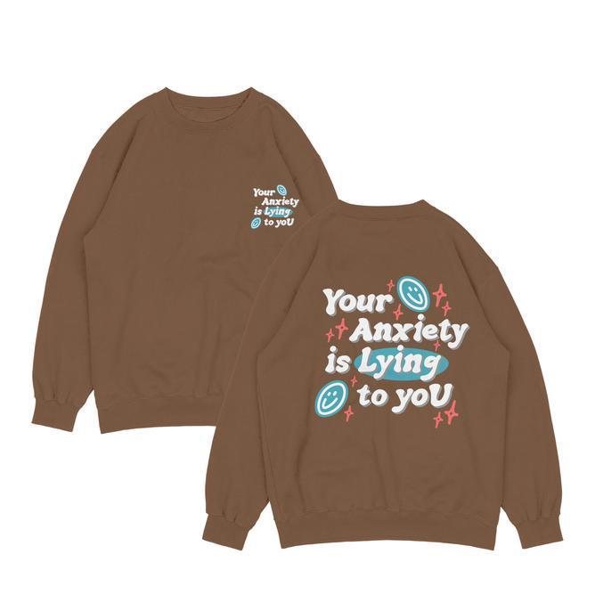 Anaira Sweater Anxiety Baju Pria Wanita Unisex Size M-Xxl Sweater