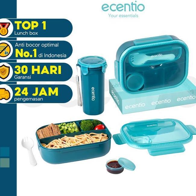 Ecentio 1200Mlml Antispill Lunch Box Spoon Lunch Box Sauce Box Bpa Free