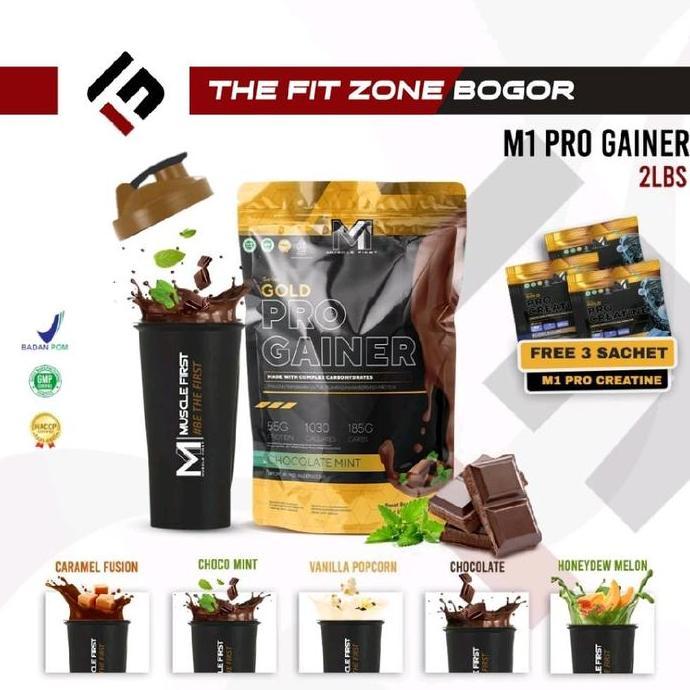 M1 Muscle First Gold Pro Gainer 2 Lbs Weight Mass Gainer BPOM