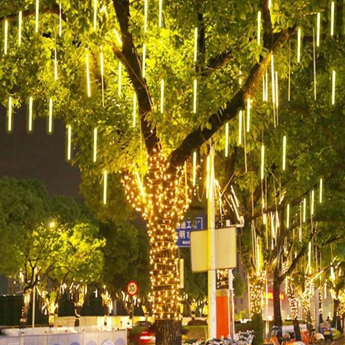 Lampu Hujan Meteor Led Lampu Gantung Dekorasi Rumah Hias Pohon Taman Led Meteor Rain Light