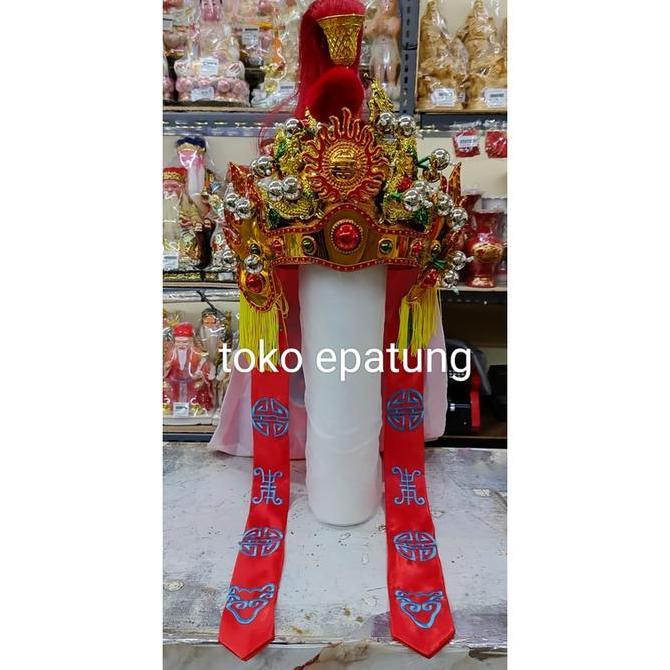 topi tatung warna merah lengkap CO