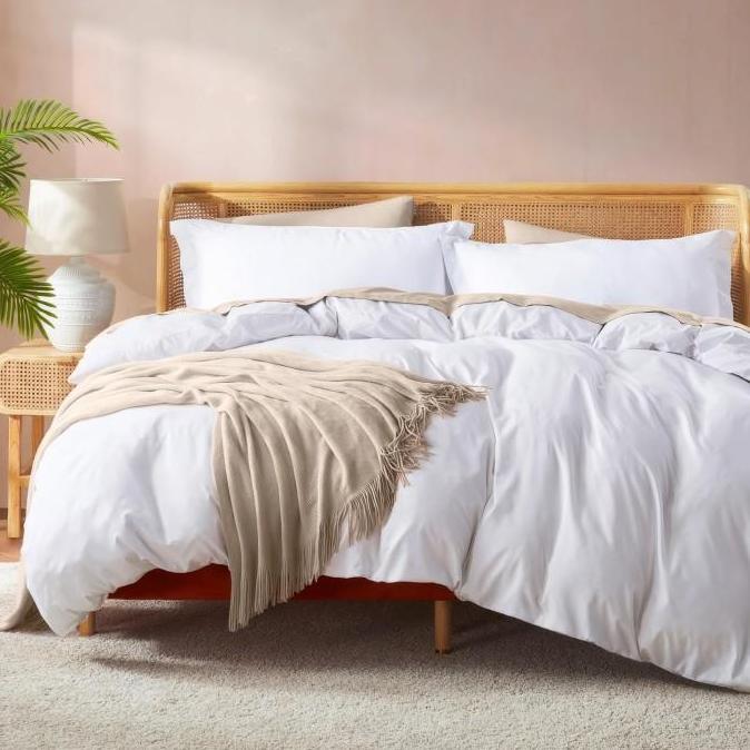 TERBARU - DUVET COVER 300TC COTTON / PLAIN WHITE - SPEC HOTEL / SARUNG SELIMUT HOTEL 100% KATUN TC-3