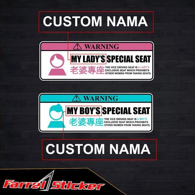 Promo Stiker Sticker SPESIAL SEAT 10 cm COD