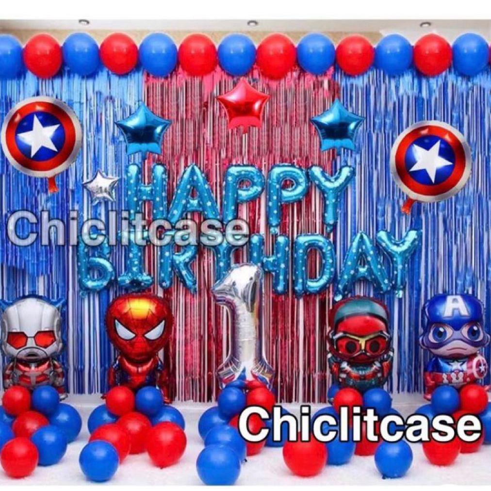 Dekorasi Paket Balon Ulang Tahun New Avengers/Hulk/Captain