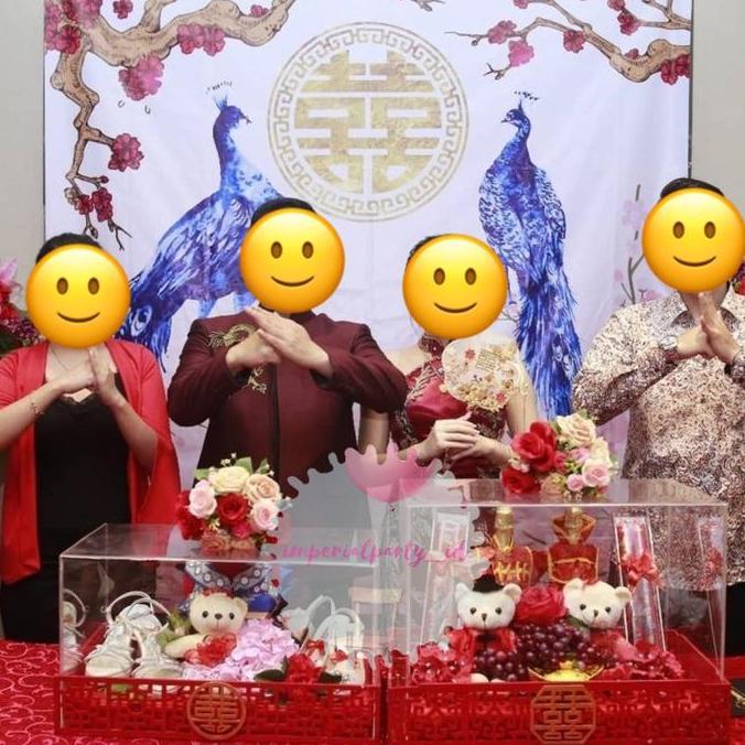 Miliki Custom Backdrop Banner Spanduk Lamaran Sangjit Tunangan Shuangxi