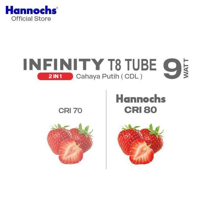 9W 9 Watt LAMPU TL LED HANNOCHS INFINITY 2 IN 1 T8 HANNOCHS LED T8 HANNOCHS INFINITY 2IN1 T8 HANNOCH