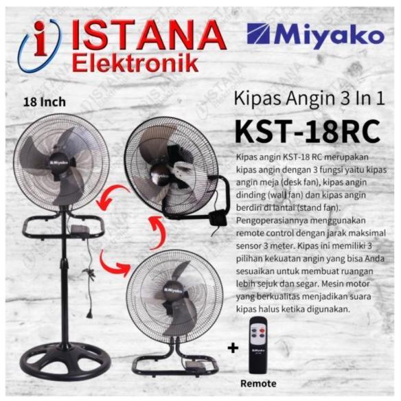 MIYAKO KIPAS ANGIN BESIINDUSTRI 18 INCH 3 IN 1 KST-18RC MURAH