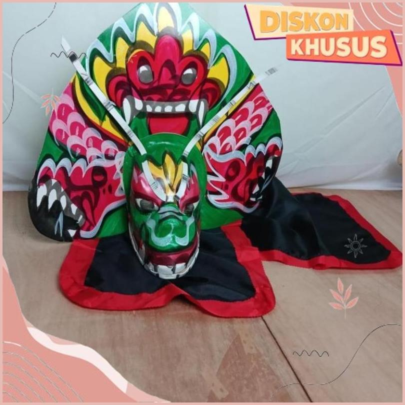 Asli Bagus Baru Barongan Anak Ukuran Jumbo Spon Untuk Usia Tk Smp Besar Motif Kayu Devil