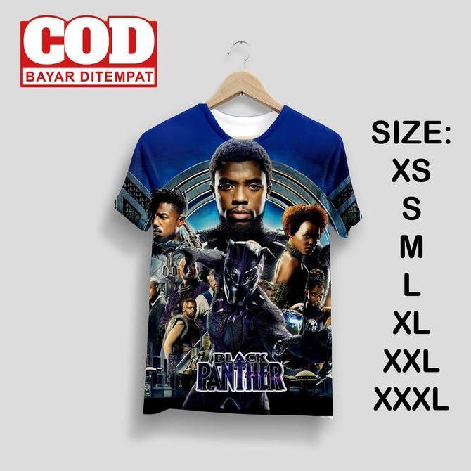 Kaos FullPrint Marvel | Kaos AOP Black Panther Depan Belakang | Movie