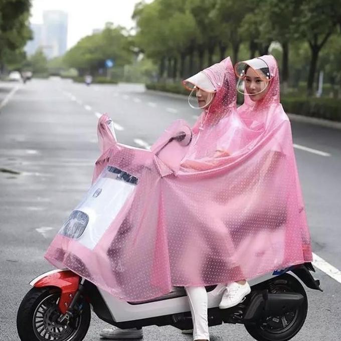 Jas Hujan Ponco 2 lubang kepala Full Body Pakaian Jas Hujan Kekinian