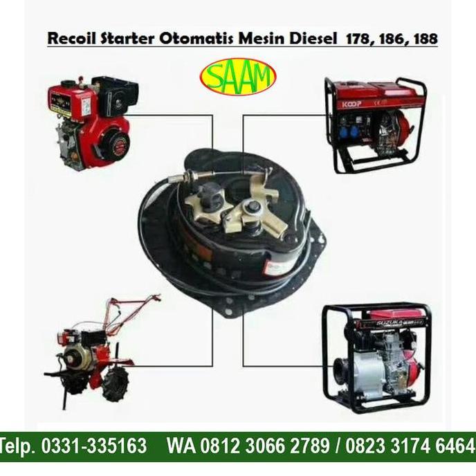 RECOIL STARTER / STATER OTOMATIS MESIN DIESEL 178, 186, 188 ORIGINAL DAN TERPERCAYA