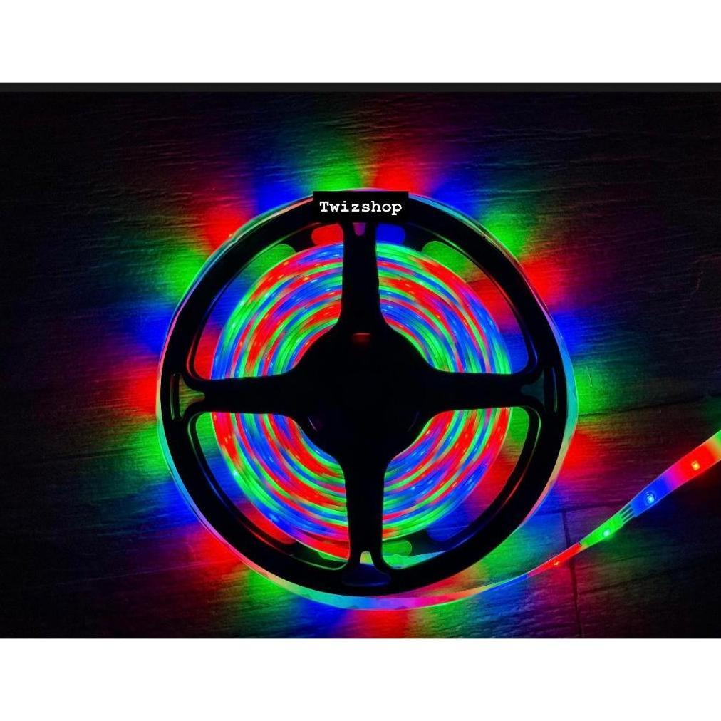 Lampu LED Strip RGB 5 Meter DC 12V + Adaptor dan Remote IP44 Waterproof DC 12 Volt