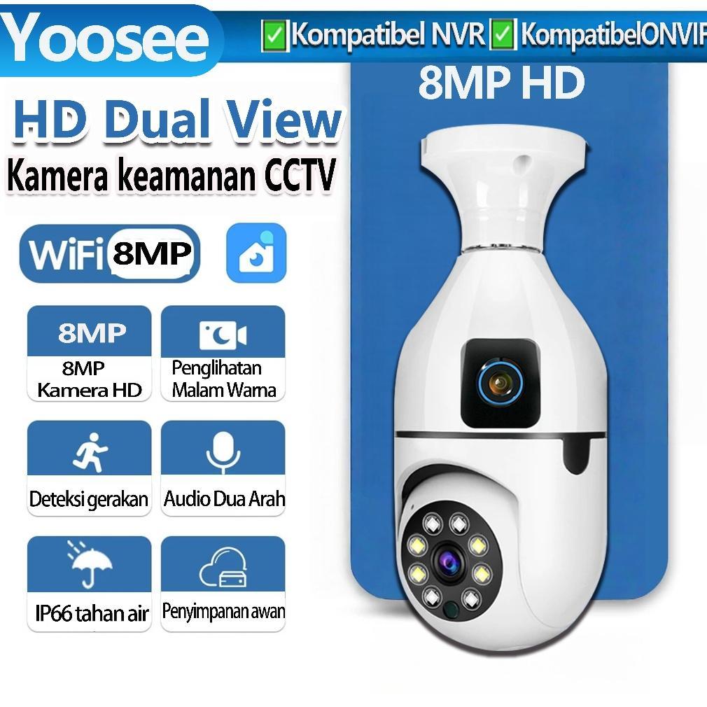CCTV Yoosee Bohlam CCTV IP Kamera Wifi jarak jauh lewat hp 360 Wide 1080P CCTV Lampu