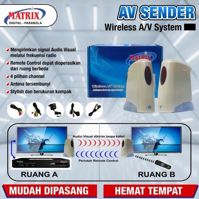 av sender pengirim sinyal audio video wireless matrix