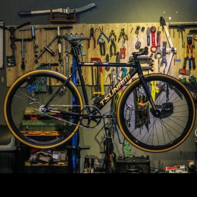 Fullbike tsunami snm100 fixie fixed gear paket siap gowes