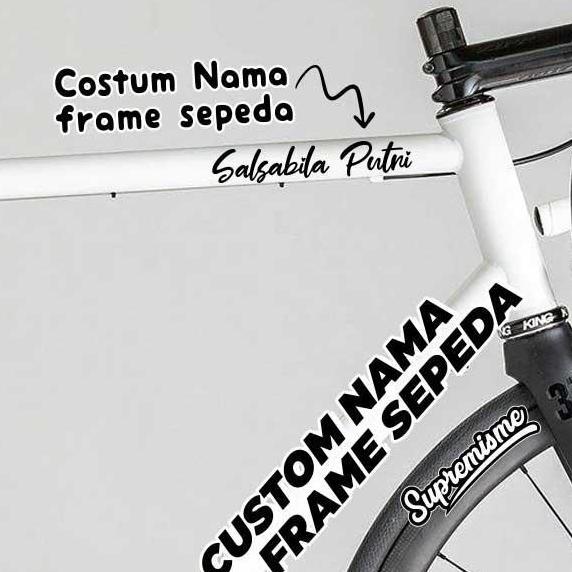 Stiker Custom Nama Frame Sepeda / Sticker Signature Tanda Tangan / Stiker Kostum Nama  Frame Sepeda 