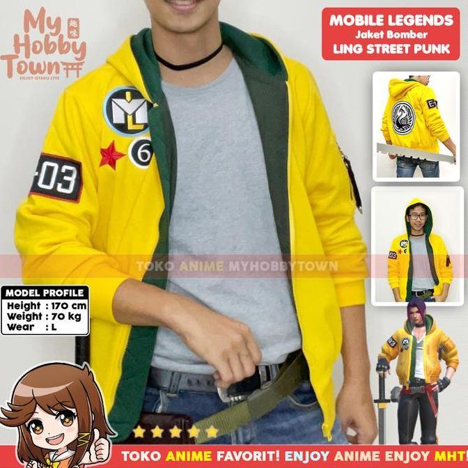 Grosir Jaket Mobile Legends - Ling Starlight Street Punk Cosplay Jacket - Logo Bordir - Myhobbytown