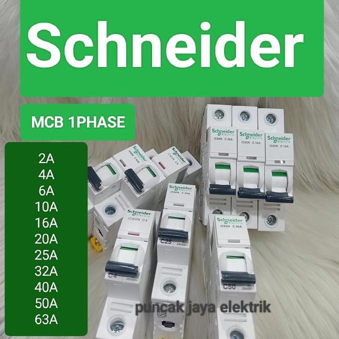 Miliki Mcb Schneider Original Ic60N 25A 1Phase/Mcb Schneider