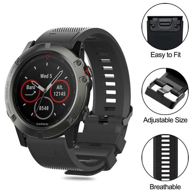 TALI JAM STRAP GARMIN FENIX 7X 6X 5X SAPPHIRE PRO SOLAR SILICONE