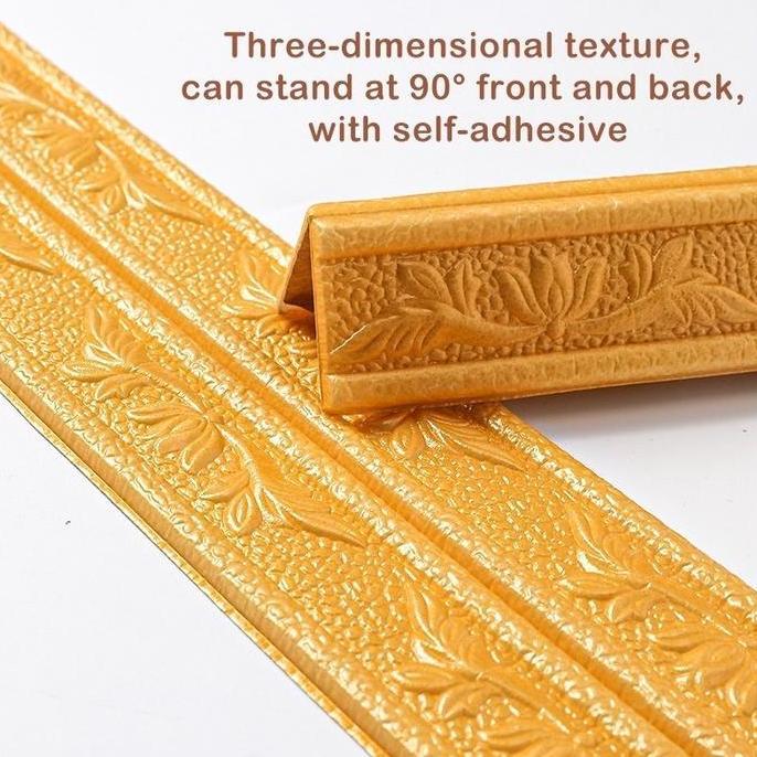 Promo Wallpaper Dinding 3D Foam Sticker - Wall Border Strip Dekoratif, Perekat Diri, Tahan Air, Muda