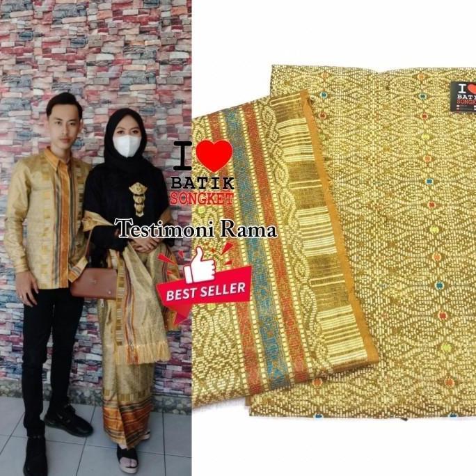 Songket Thailand Kuning Gold Emas Songket Mesin Makasar Palembang