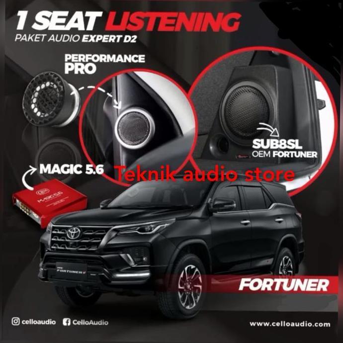 Paket Audio cello Tw Fullrange pro-Dsp 5.6+Sub 8" W8SL Fortuner dll Terlaris