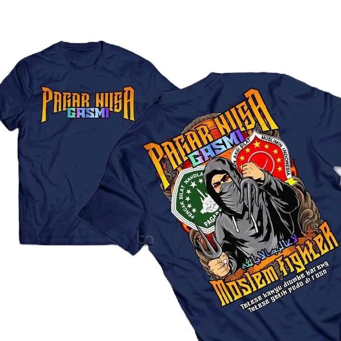 Kaos Pencak Silat Pagar Nusa X Gasmi Moslem Fighter // Kaos PAGAR NUSA REFLEKTIF NYALA Gasmi Moslem 