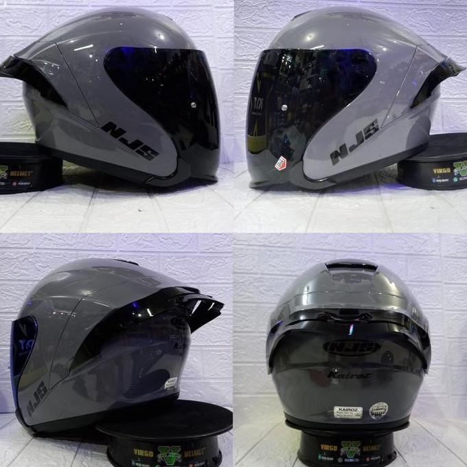 NJS HELM KAIROZ SOLID STONE GREY|HELM NJS KAIROZ PAKET GANTENG Terlaris