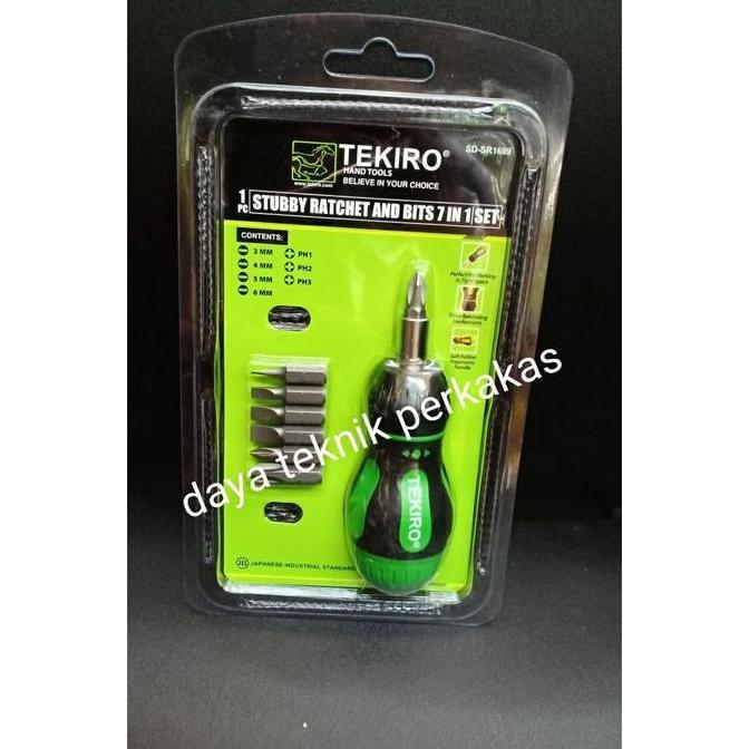 OBENG RATCHET 7 IN 1 TEKIRO - STUBBY RATCHET - OBENG CEBOL